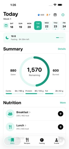 Vitea: Calorie & Food Tracker Screenshot 1 of 10