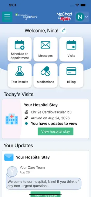 ChristianaCare MyChart screenshot 2