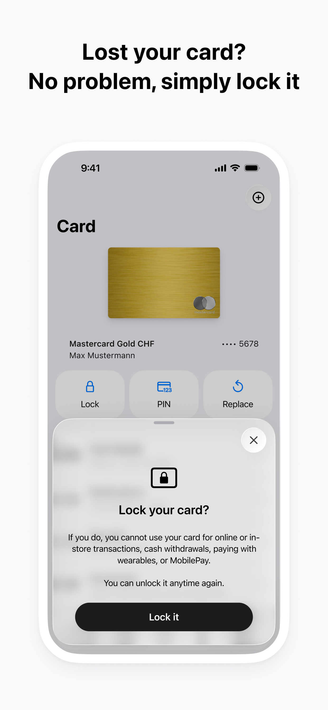one – control over your cards