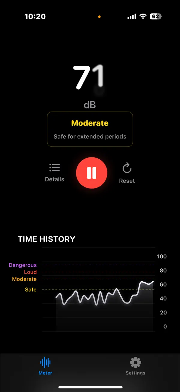 Screenshot #1 pour dB Noise Watch Level Meter