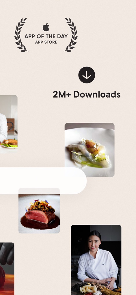 Gronda: Recipes for Chefs - This tool showcases its widespread appeal with the "App of the Day" accolade and impressive "2M+ Downloads" metric.