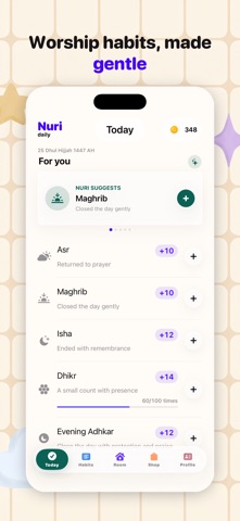 Nuri: Muslim Habit Tracker Screenshot 2 of 7