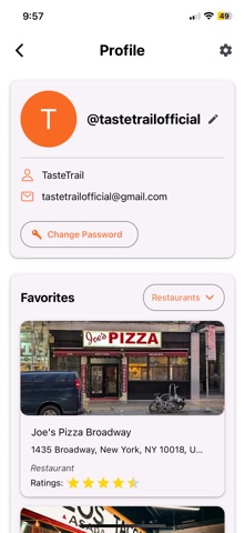 The TasteTrail screenshot