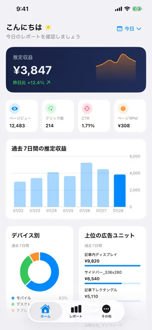収益チェッカー for AdSense screenshot 1