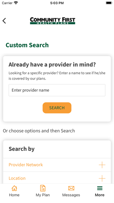 CFHP Portal Screenshot