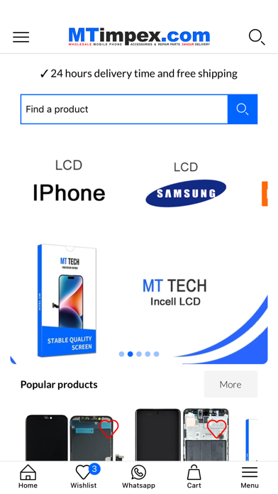 Screenshot 1 of MTimpex.com - Wholesale Mobile App