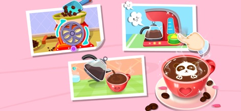Super Panda Cafe- Cooking Game - This tool demonstrates the detailed, step-by-step process of making coffee, from grinding fresh beans to creating charming latte art on the finished beverage.