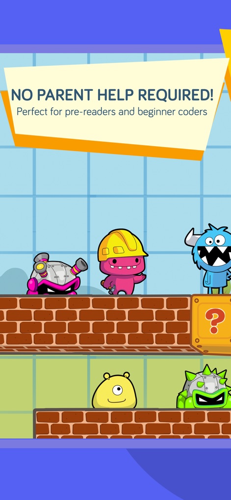 codeSpark - Coding for Kids - The app is designed for accessibility, enabling even pre-readers to engage independently, as suggested by the simple, icon-based interactions and friendly character designs.