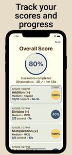 Math Flash Cards - MathX screenshot 2