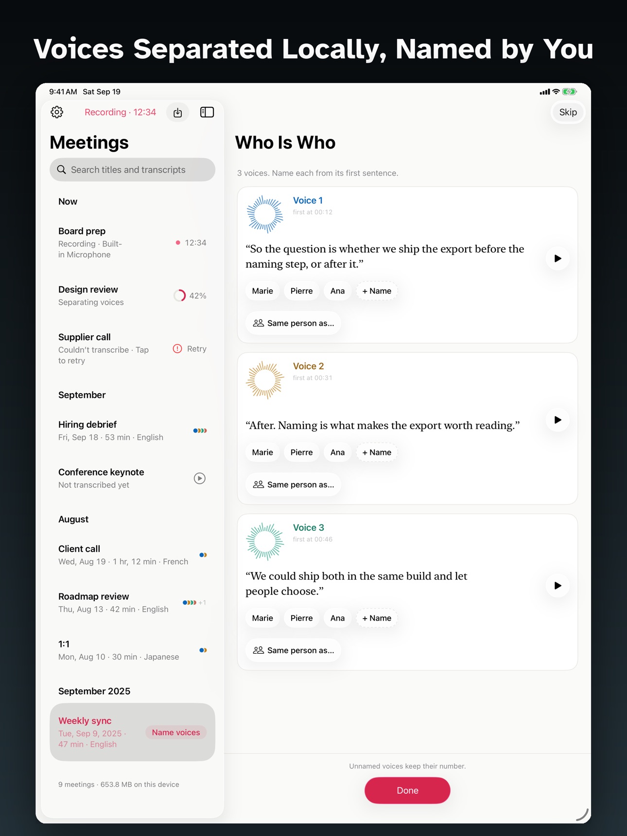 Screenshot 10 of Meeting Transcriber: Saidby