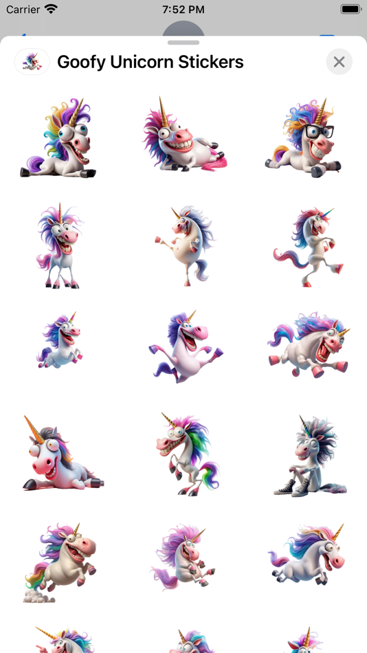 #2. Goofy Unicorn Stickers (iOS) By: Paul Scott