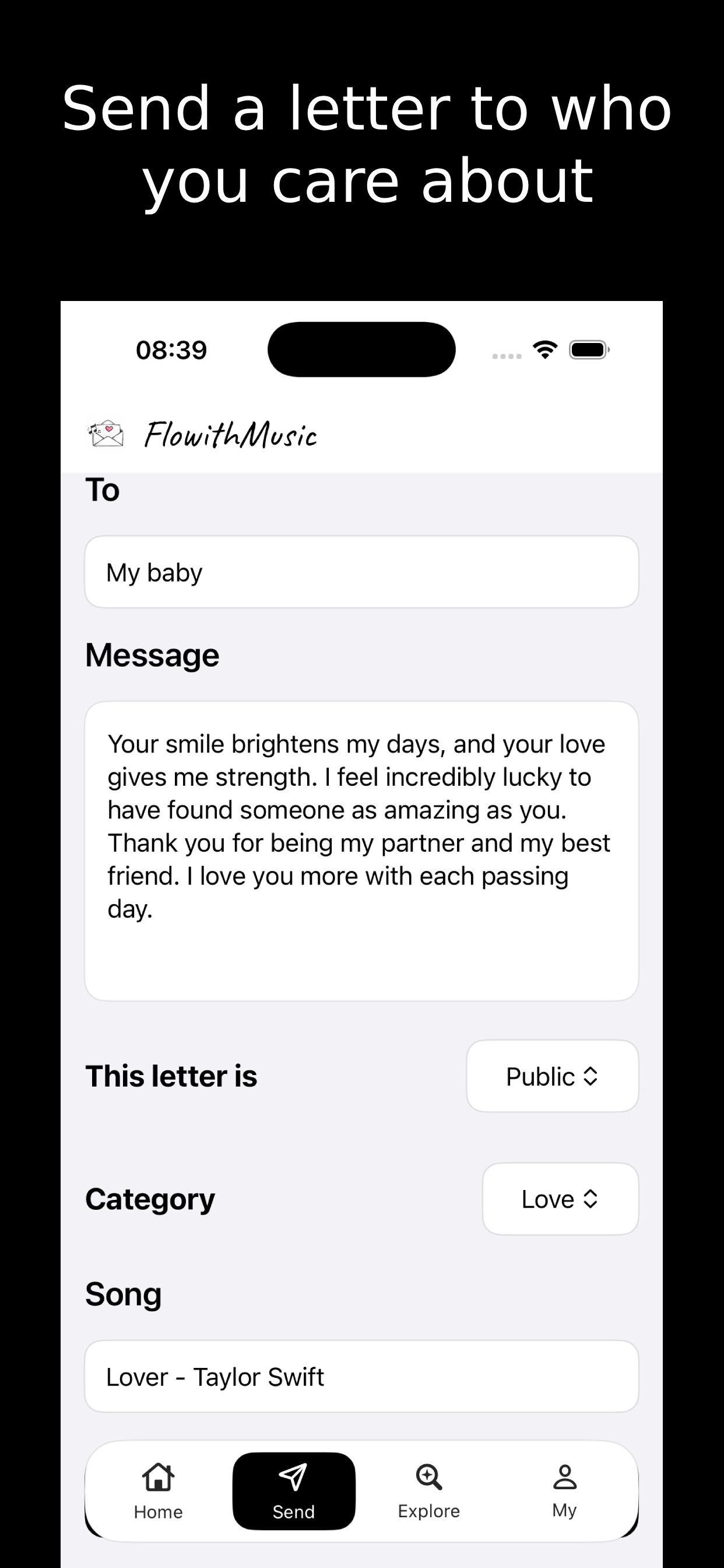 FlowithMusic-Letter,song,words screenshot 3