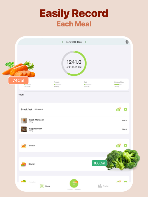 Cal Pal -AI Calorie Tracker iPad screenshot 4 - Health & Fitness app