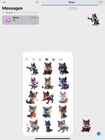 Whispering Wolf Stickers iPad screenshot