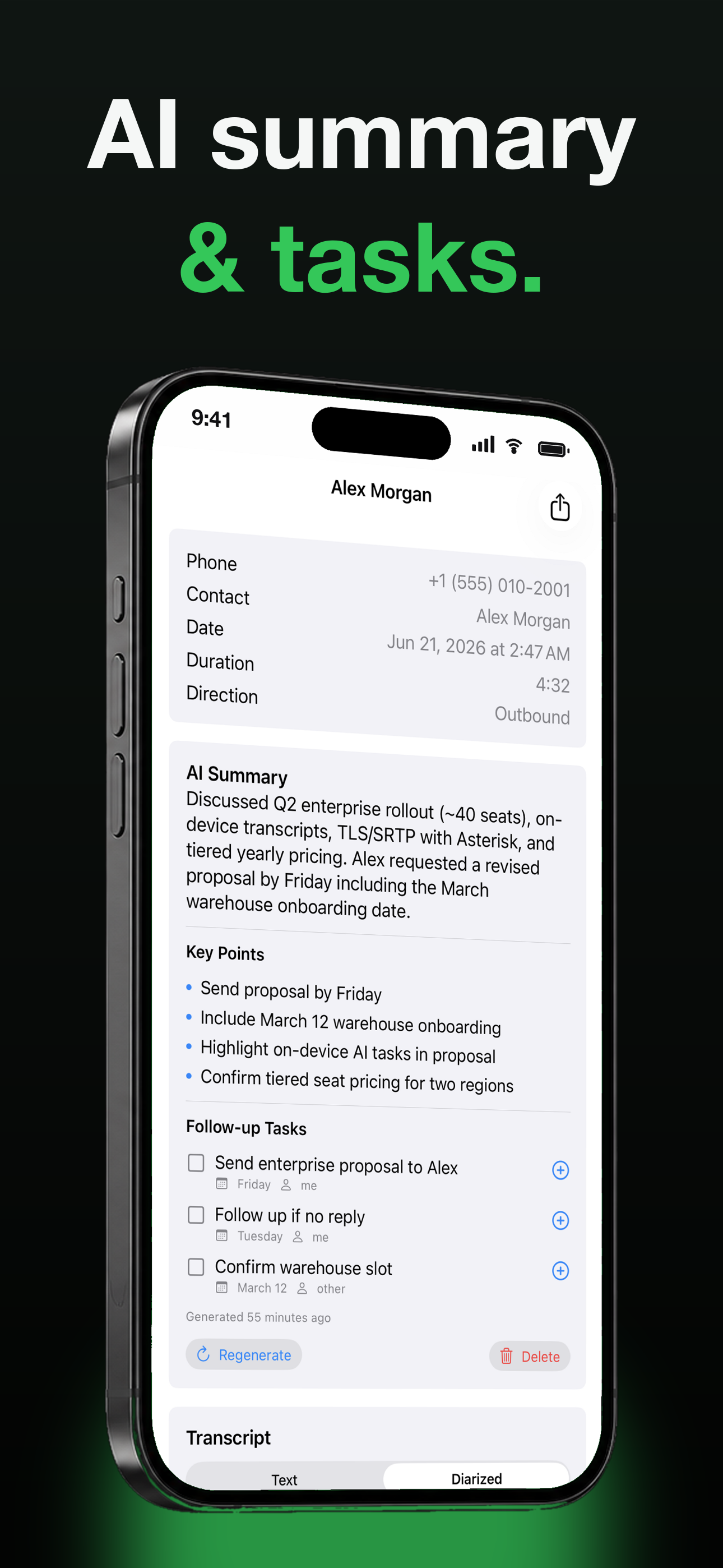 Callmar — SIP Phone & AI Notes screenshot 3
