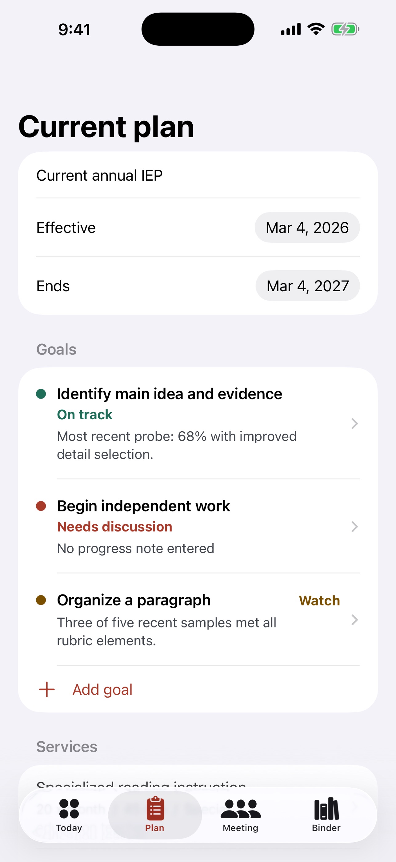 Screenshot 2 of Planthread: IEP Organizer