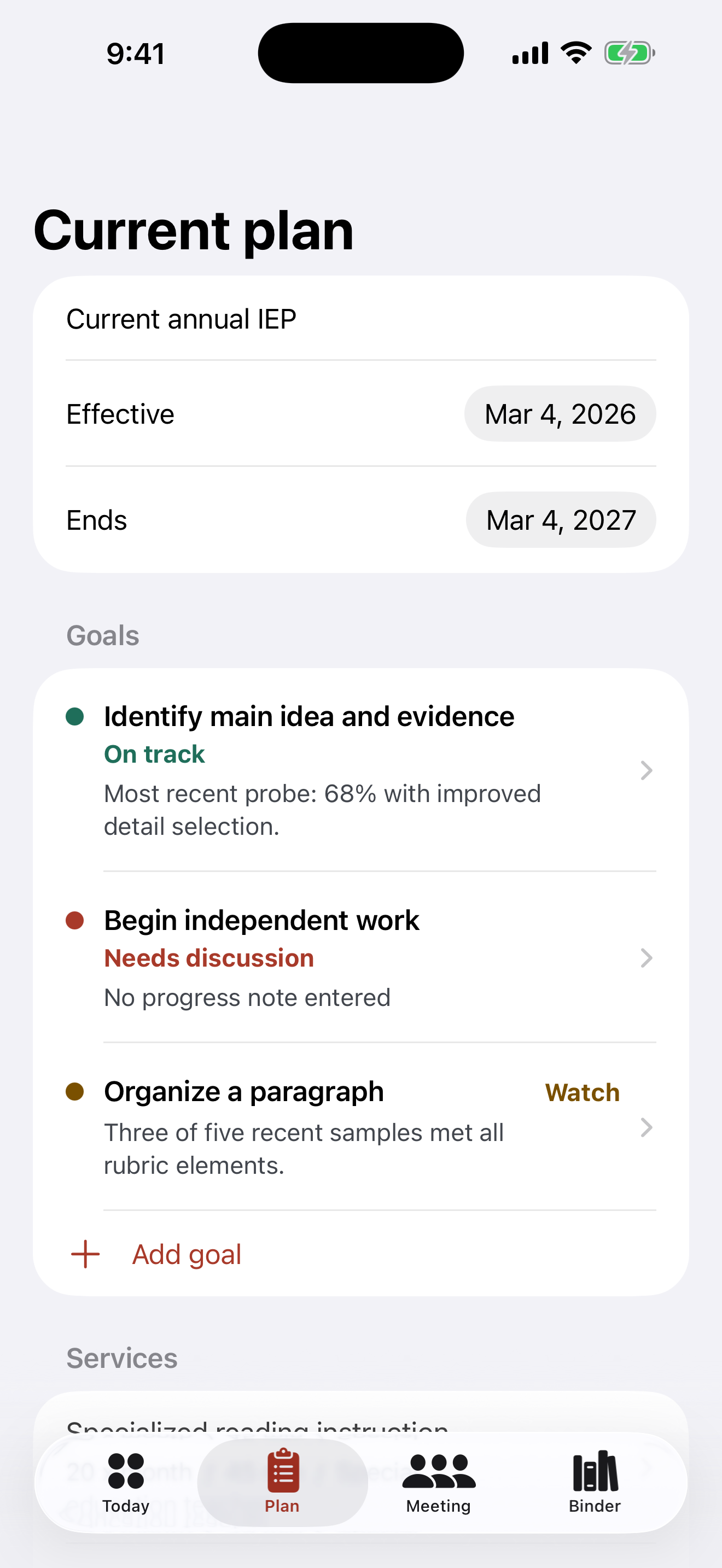 Planthread: IEP Organizer screenshot 2 of 4