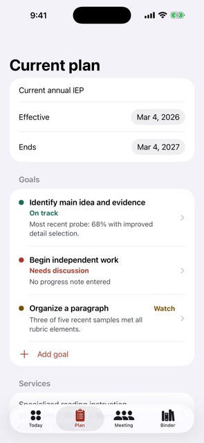 Planthread: IEP Organizer screenshot 3
