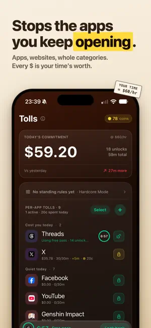 Dopa Toll: Screen Time Cost screenshot 1