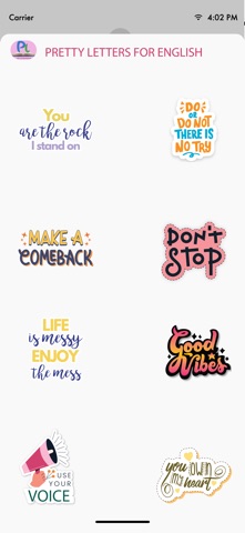 Pretty Letters for English iPhone screenshot