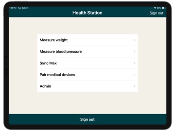 Health Station iPad screenshot