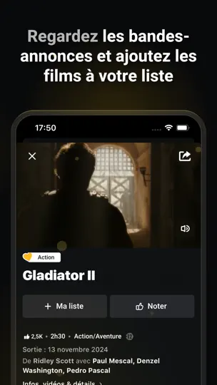 Capture d'écran de Pathé France sur iPhone 5