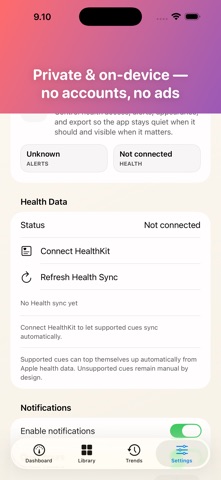 Cues: Self-Care Tracker Screenshot 7 of 7