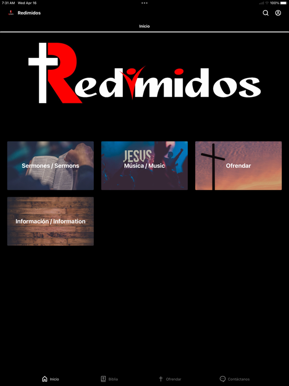 Iglesia Redimidos de Cristo iPad screenshot 1 - Education app