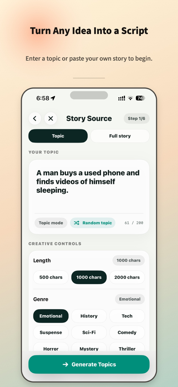 Turn any idea into a script
