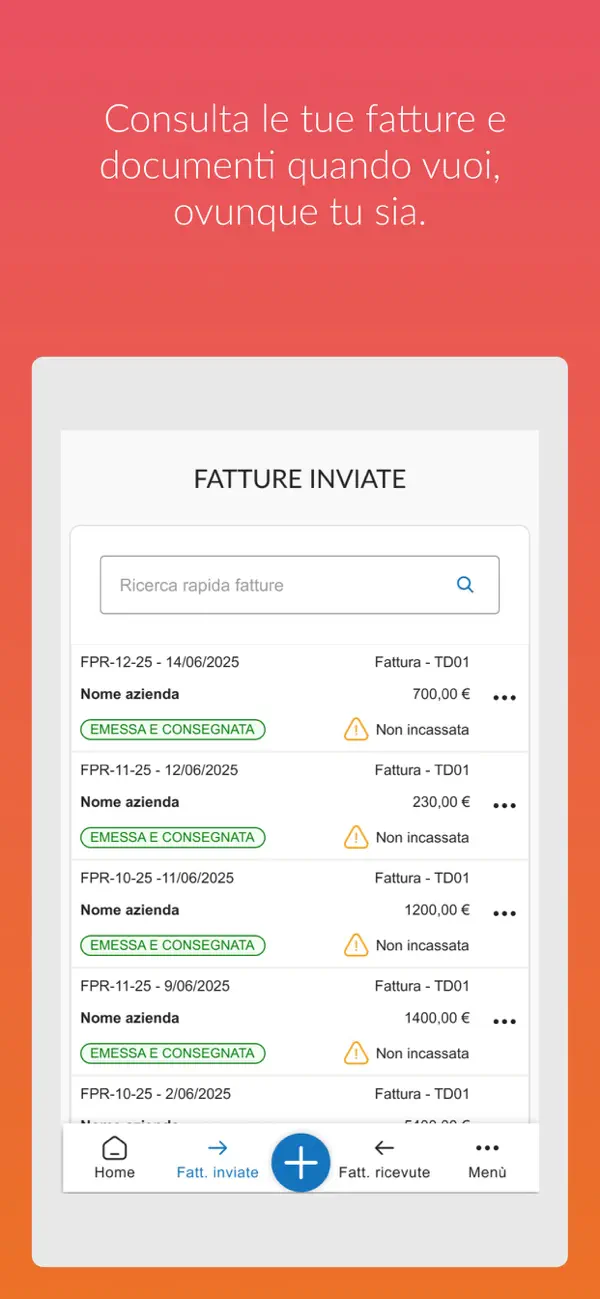 Screenshot #1 pour Aruba Fatturazione Elettronica
