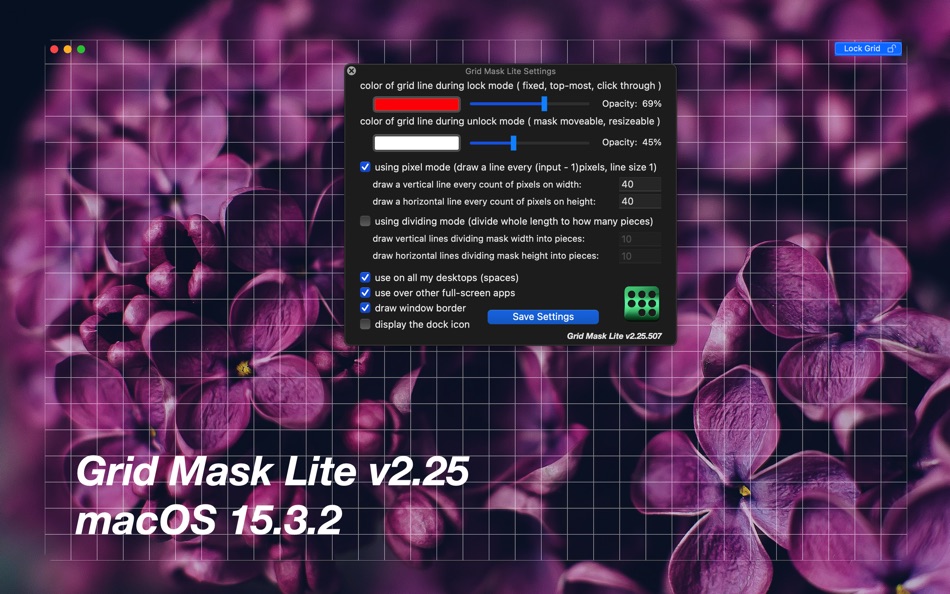 #1. Grid Mask Lite (macOS) 来自: Jiulong Zhao