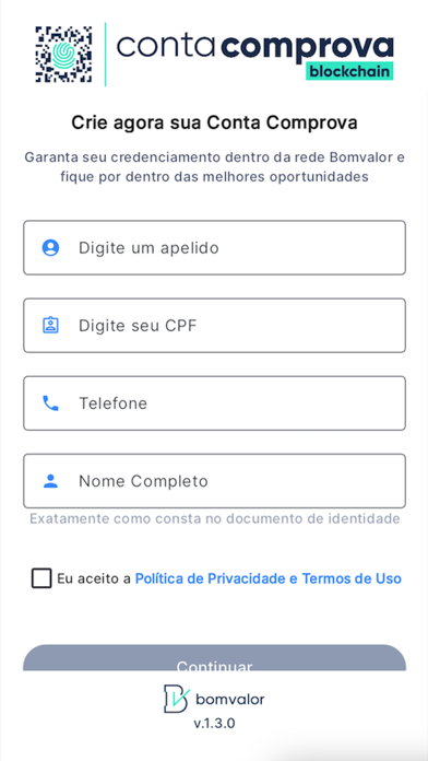 Conta Comprova – Bomvalor Screenshot