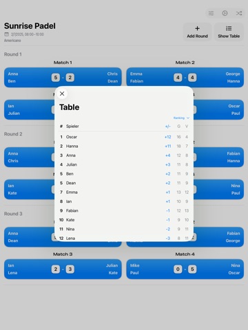 Loop Padel iPad screenshot