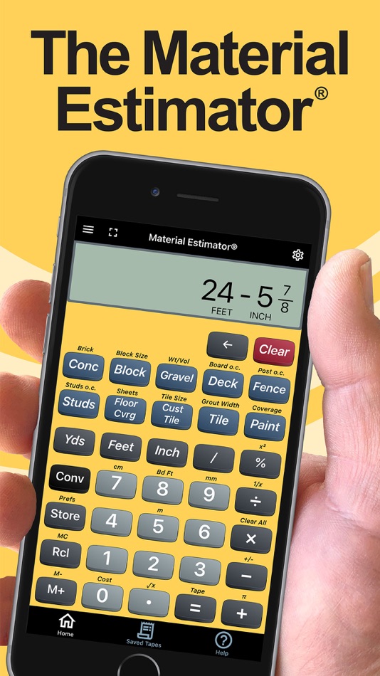 #1. Material Estimator Calculator (iOS) By: Calculated Industries