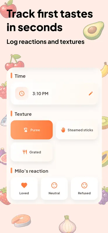 Feedia: Baby Food Tracker screenshot 2 of 5
