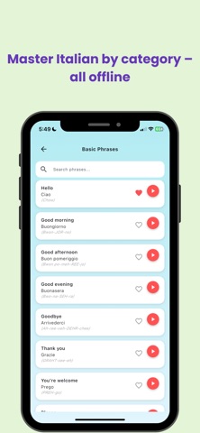 Italian Phrasebook for Travel screenshot