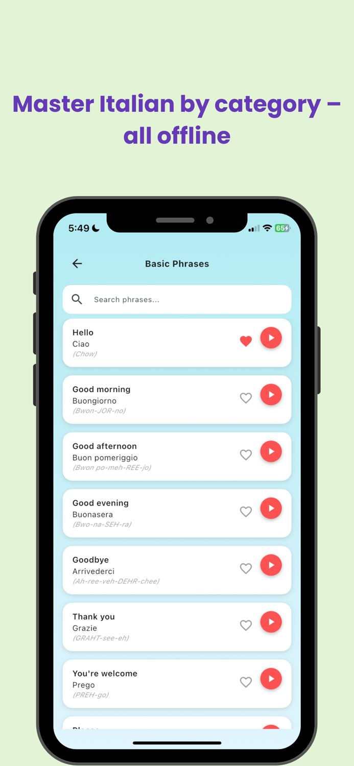 Italian Phrasebook for Travel