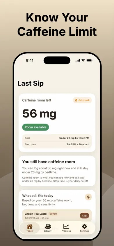 Last Sip: Caffeine Tracker screenshot 1
