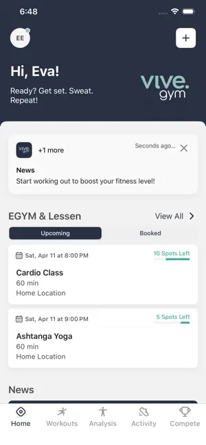 Vivegym screenshot 2