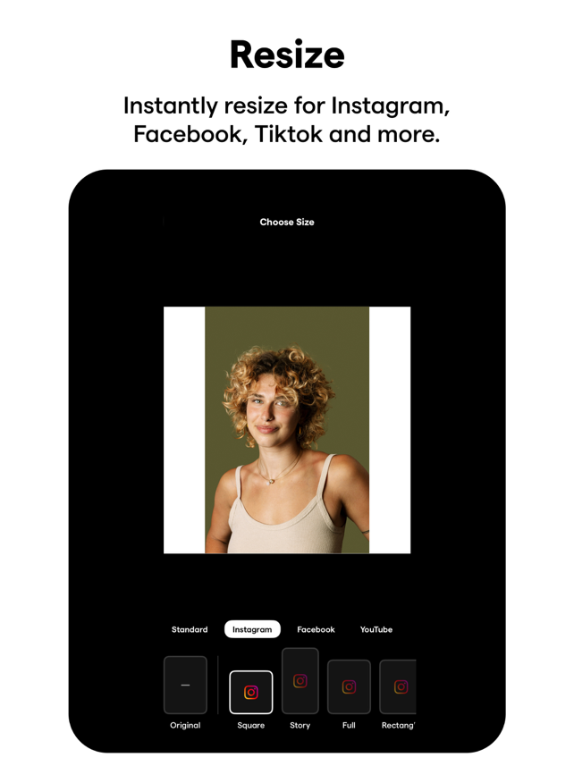 InstaSize KI Bilder bearbeiten Screenshot