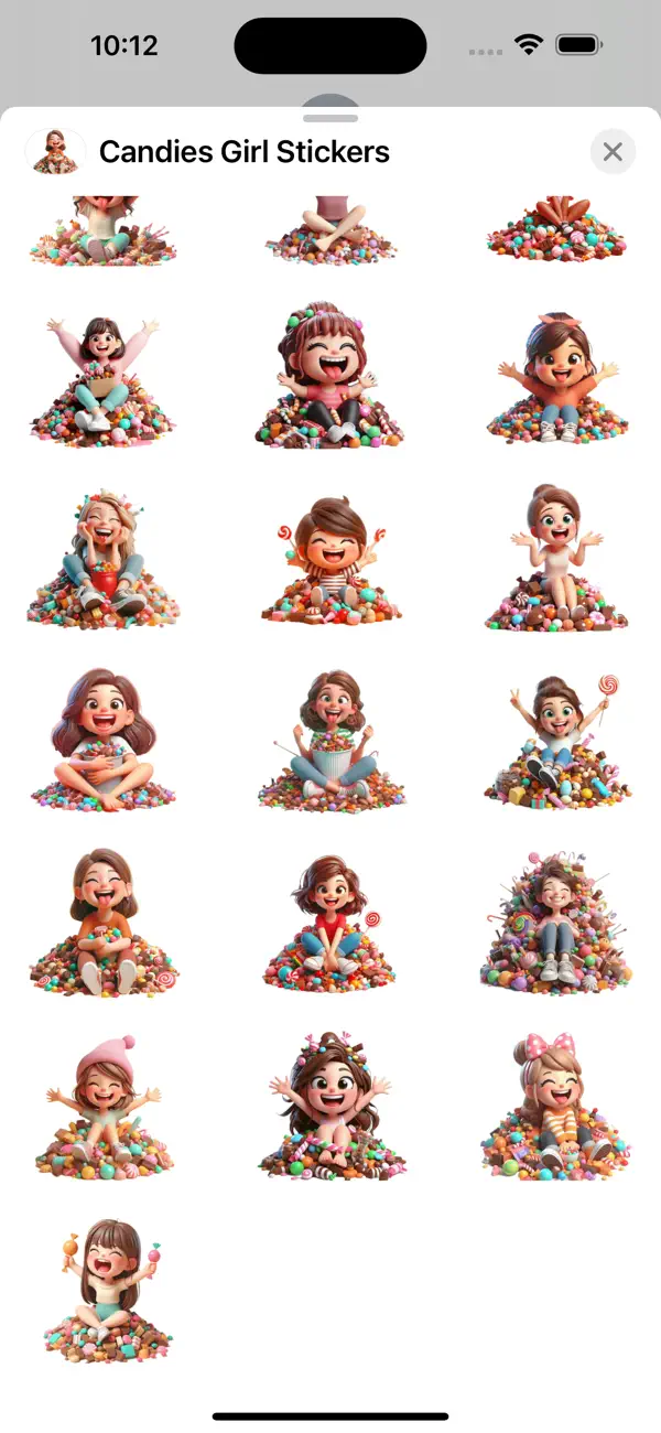 Screenshot #3 pour Candies Girl Stickers