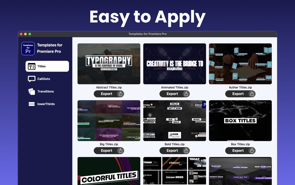 #2. Templates for Premiere Pro (macOS) 由: Syed Sahib Sultan