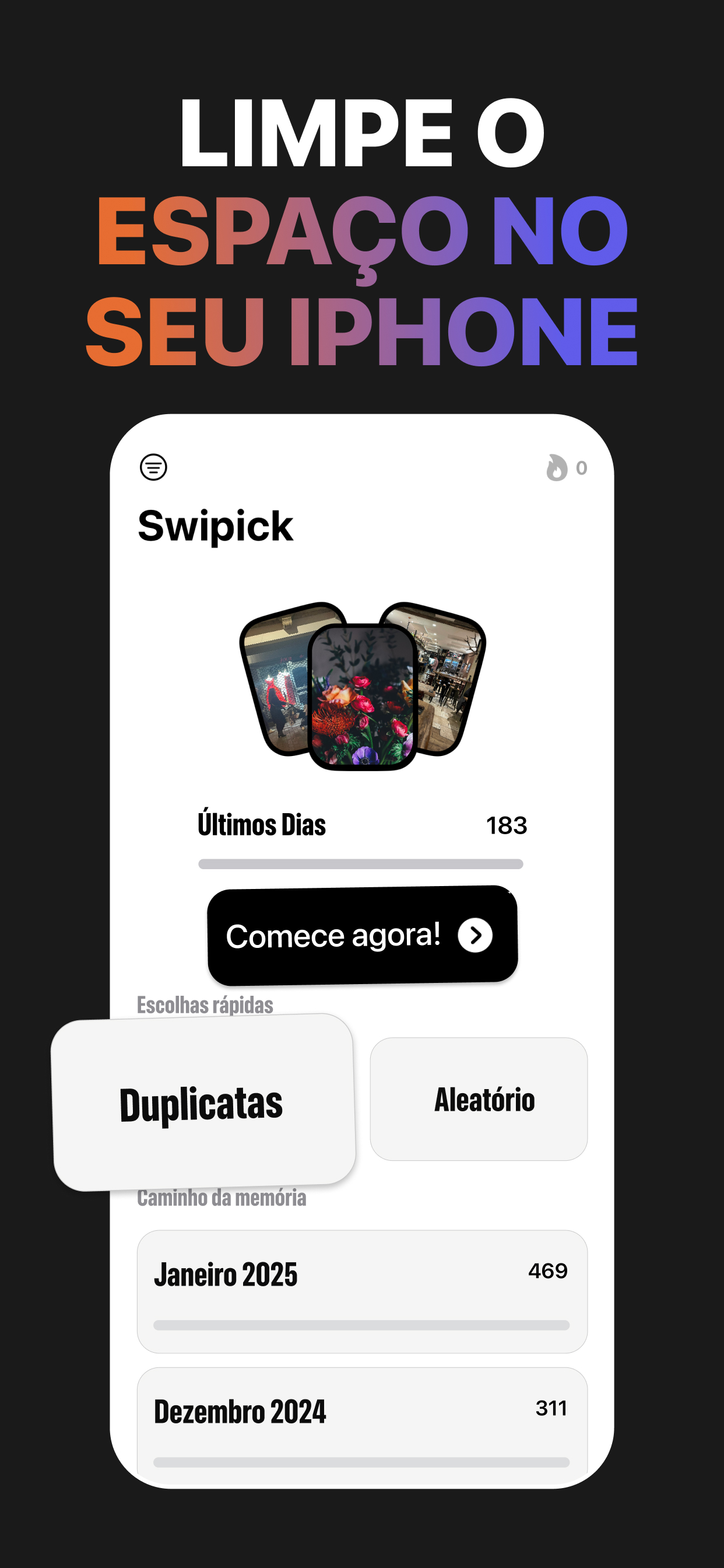 Swipick - Limpador de Fotos