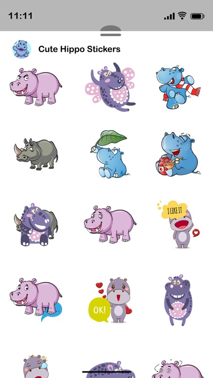 Cute Hippo Stickers