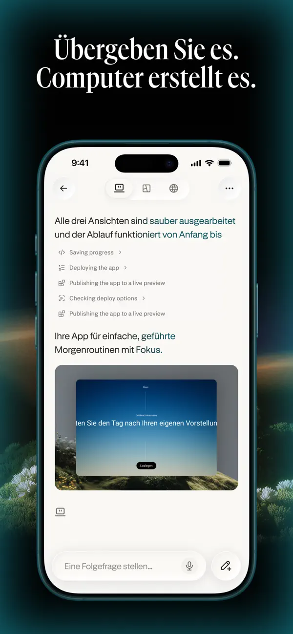 Perplexity: Ask Anything iPhone App Screenshot 3 – Produktivität