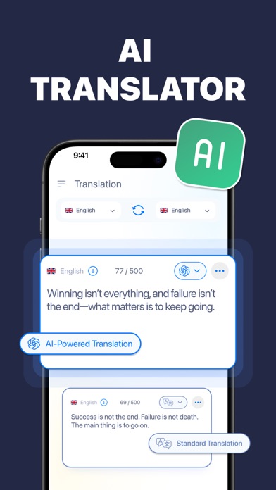 AI Translator Voice & Camera iPhone screenshot 1 - Reference app