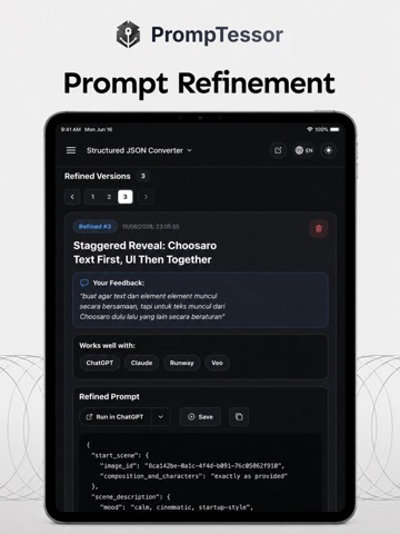 PrompTessor - AI Prompt iPad screenshot