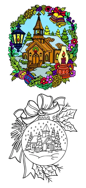 Christmas Gliter Coloring Book screenshot 1
