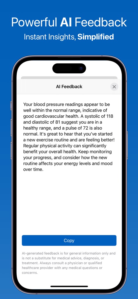 Blood Pressure Log Feeltracker - Esta herramienta ofrece retroalimentación detallada y personalizada basada en las lecturas del usuario, proporcionando información sobre la salud cardiovascular y sugerencias proactivas para el manejo de la rutina diaria.
