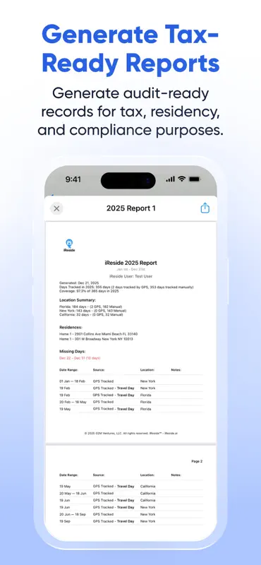 iReside: Tax Residency Counter screenshot 5 of 7